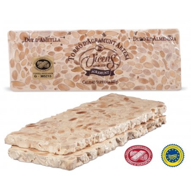 Nuga Turrón Duro de Almendra cu migdale 64% - 80 gr de la Torrons Vicens - imagine 2
