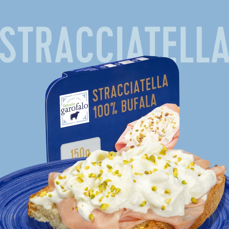 Stracciatella din lapte de bivoliță (di bufala) 150g de la Garofalo, italian leader!